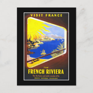 Französische Riviera Vintage-Reise Postkarte