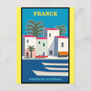 Französische Riviera Vintage-Reiseposter Postkarte