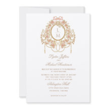 Französische Rococo-Rosen-Monogramm-Hochzeit