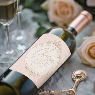 Französische Romantik Hochzeit jubelt Liebe ID870 Weinetikett