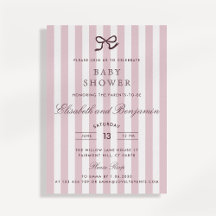Französische Rosa Bow & Stripes Kinderdusche Einla