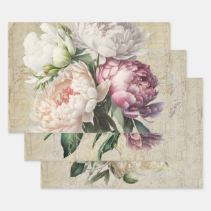 Französische Rose für Billardkunst Geschenkpapier Set