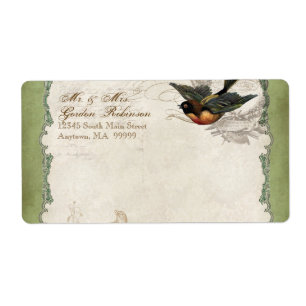 Französische Rose lieben Vögel Vintage Spitzen - S