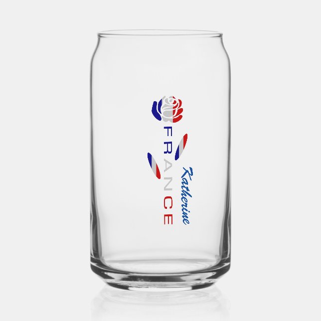 Französische Rose Personalisiert groß Dosenglas (Vorderseite)