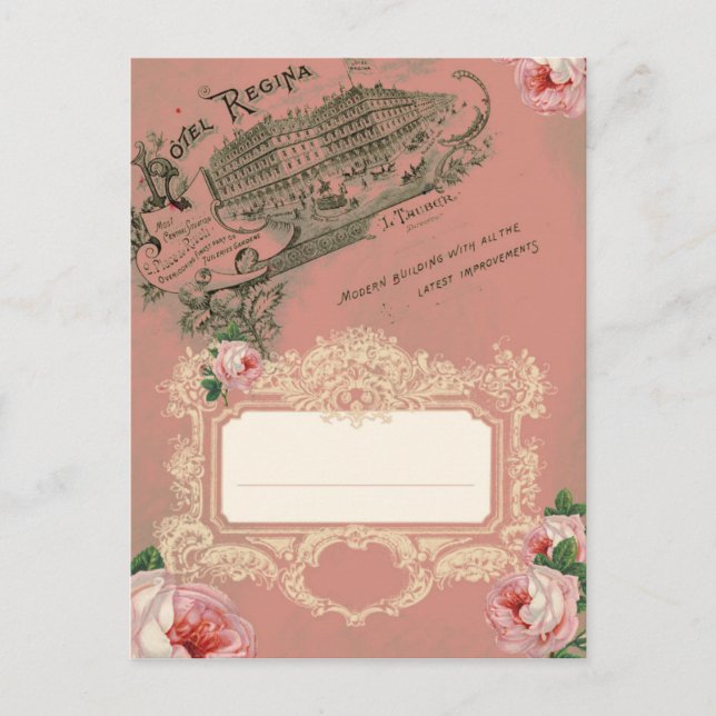 Französische Rose - Postkarte (Vorderseite)