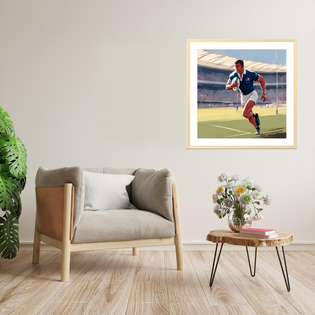 Französische Rugby Player Art Print Poster (French Rugby Player.
Artist: Roger Smith)