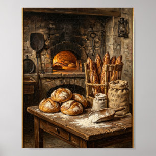 Französische rustikale Kupferküchenbäckerei II Poster