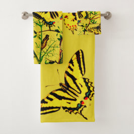Französische Schmetterlinge Badhandtuch Set