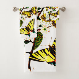 Französische Schmetterlinge Badhandtuch Set