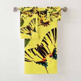 Französische Schmetterlinge Badhandtuch Set