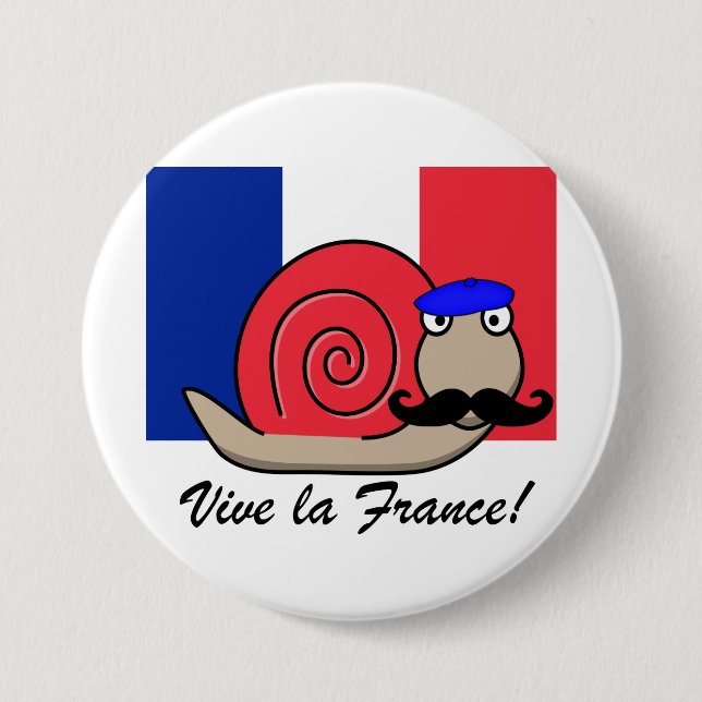 Französische Schnecke am Bastille Day Button (Vorderseite)