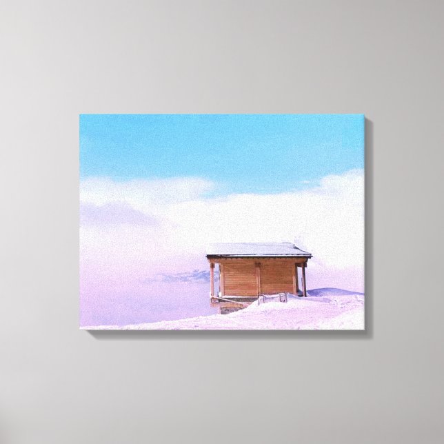 Französische Schneehütte Leinwanddruck (Vorderseite)