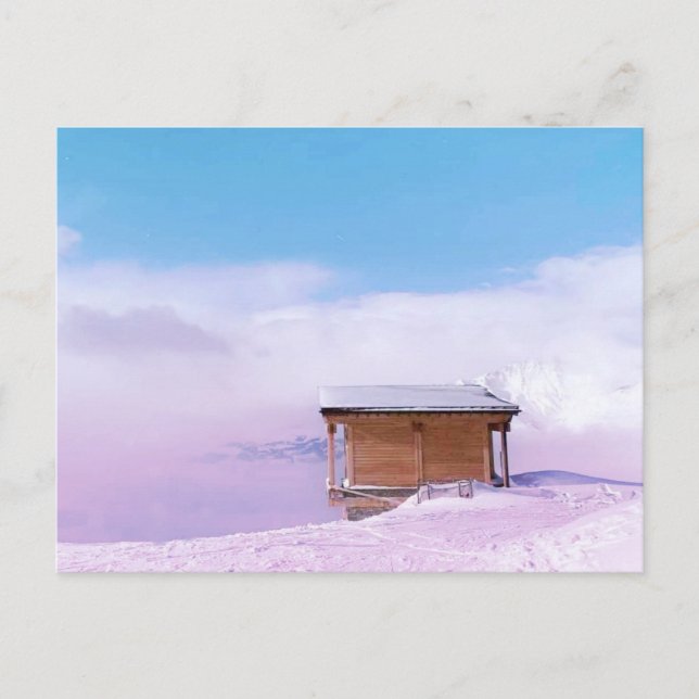 Französische Schneehütte Postkarte (Vorderseite)