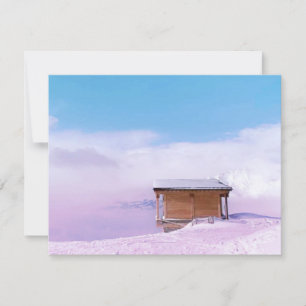 Französische Schneehütte RSVP Karte