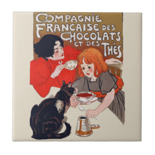 Französische Schokoladen-Party Steinlen Kunst Fliese