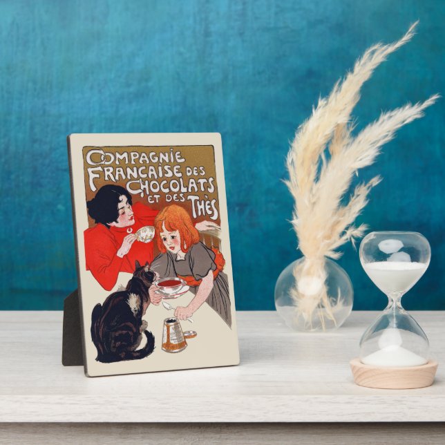 Französische Schokoladen-Party Steinlen-Kunst Fotoplatte (Seite)