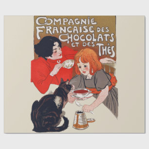 Französische Schokoladen-Party Steinlen-Kunst Geschenkpapier