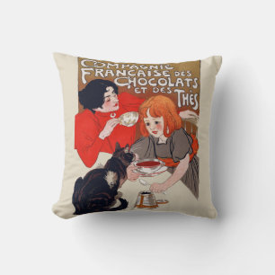 Französische Schokoladen-Party Steinlen Kunst Kissen