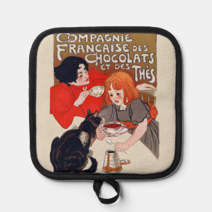 Französische Schokoladenparty Steinlen Kunst Topflappen