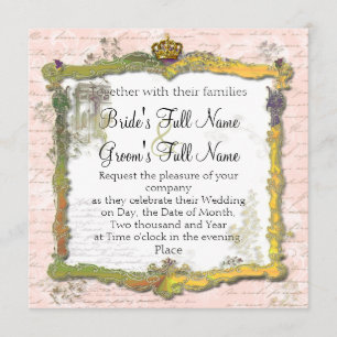 Französische Schrift und Hochzeit der Goldkrone Einladung