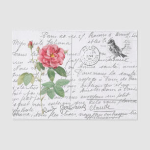 Französische Schrift Vintage Französische Rose Vog Seidenpapier