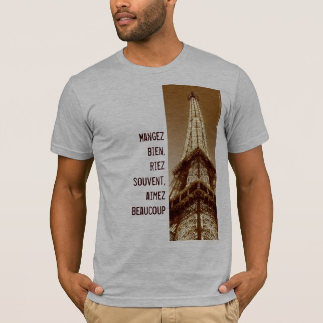 Französische Schriften: Eiffelturm Paris T - Shirt (Vorderseite)