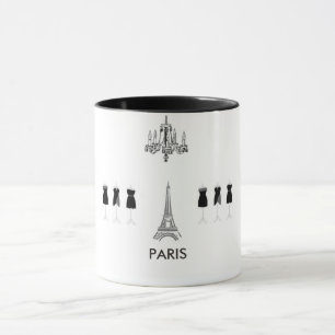 Französische Schwarz-Weiß-Eiffelturm Paris Themenw Tasse