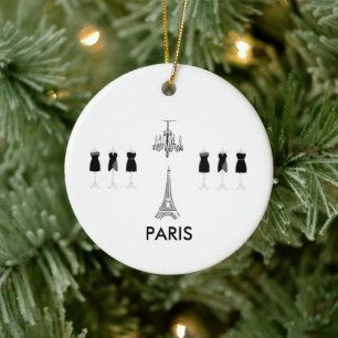 Französische Schwarz & Weiß Paris Themendekoration Keramikornament