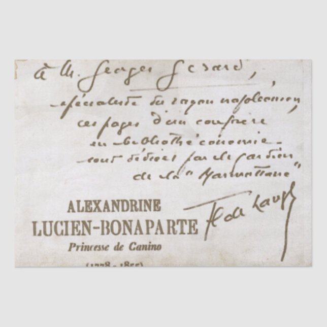 Französische Skriptdekoupage Handgeschriebener Hin Seidenpapier (Vorderseite)