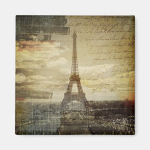 Französische Skripte moderner Vintager Turm Paris Magnet