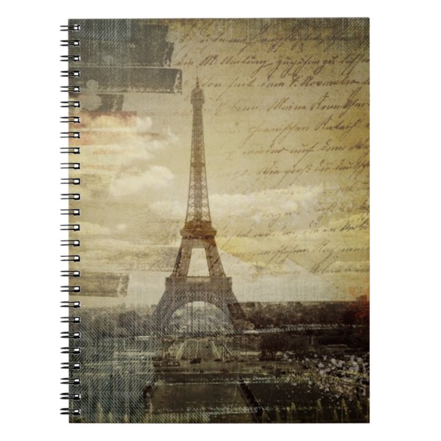 Französische Skripte moderner Vintager Turm Paris Notizblock (Vorderseite)