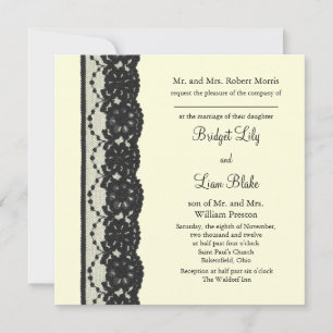 Französische Spitze 2 Hochzeitseinladung (Elfenbei Einladung