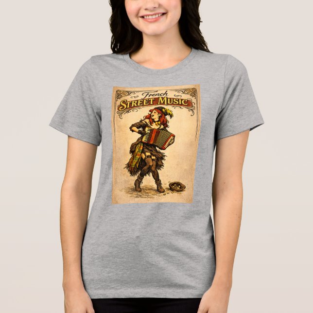 FRANZÖSISCHE STRAßENMUSIK Tri-Blend SHIRT (Vorderseite)