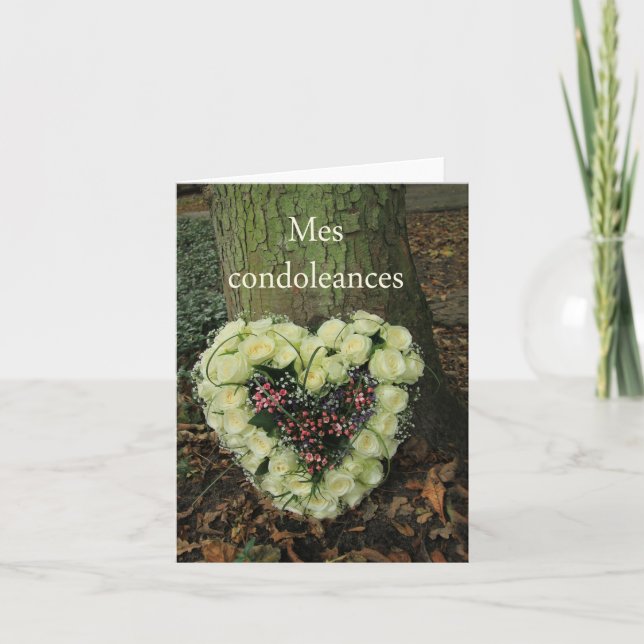 Französische Sympathie-Karte, Mes Condoleances Karte (Vorderseite)