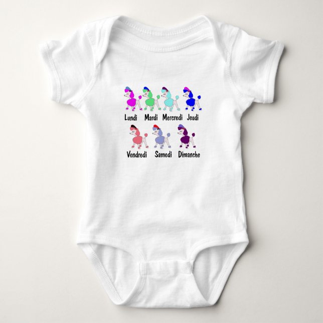 Französische Tage der Woche Baby Strampler (Vorderseite)