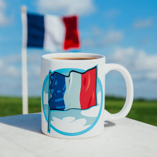 Französische Tasse Red White Blue Coffee