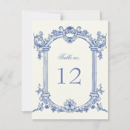 Französische Tischnummer für Vintage Blumenehen