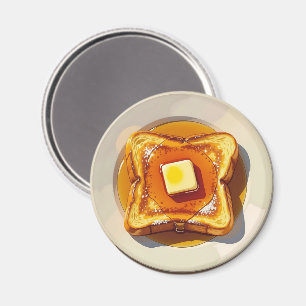 Französische Toast, Butter und Sirup Frühstück Magnet
