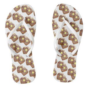 Französische Toast Butter und Syrup Diner Frühstüc Flip Flops