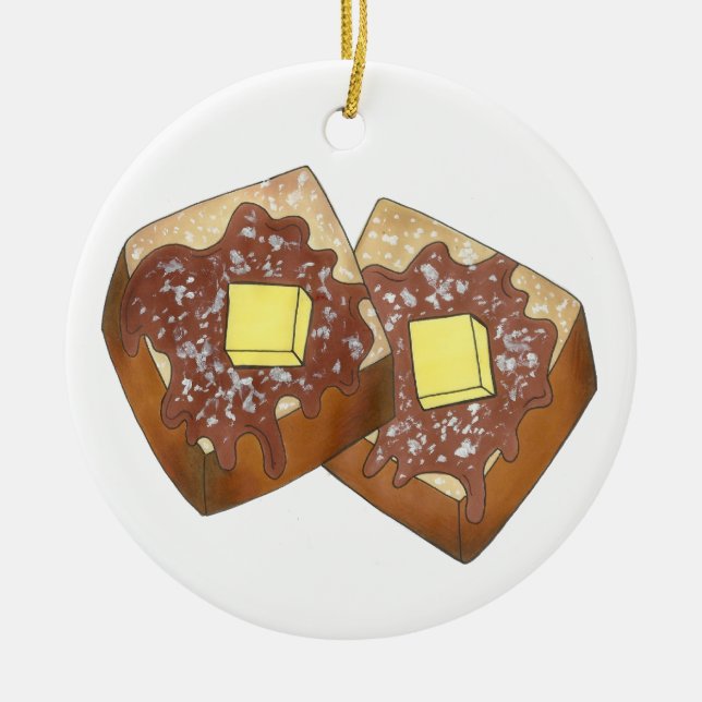 Französische Toast Butter und Syrup Diner Frühstüc Keramik Ornament (Vorne)