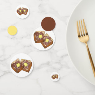 Französische Toast Butter und Syrup Diner Frühstüc Konfetti