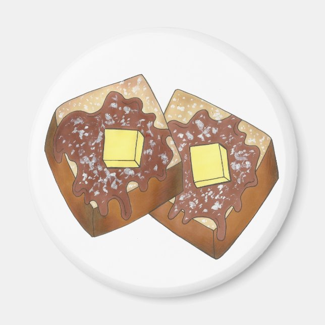 Französische Toast Butter und Syrup Diner Frühstüc Magnet (Vorne)