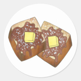 Französische Toast Butter und Syrup Diner Frühstüc Runder Aufkleber