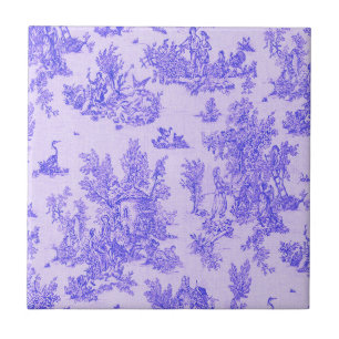 Französische Toile de Jouy blau-weiß elegant Fliese