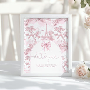 Französische Toile de Jouy Date-Night-Ideen rosa B Poster