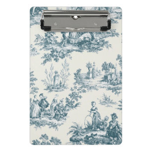 Französische Toile de Jouy in sagem Grün elegant Mini Klemmbrett