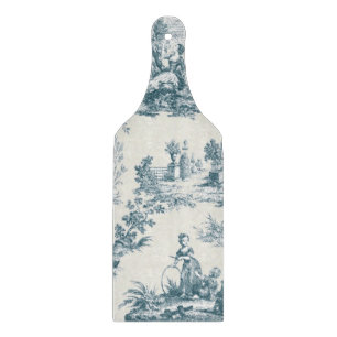 Französische Toile de Jouy in sagem Grün elegante Schneidebrett