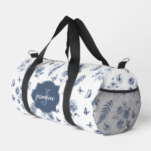 Französische Toile de Jouy Monogramm Name Chinosei Duffle Bag