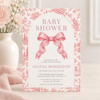 Französische Toile Rosa Schleife Baby Shower Mädch