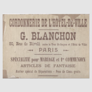 Französische Typografie zerrissene Kante Decoupage Seidenpapier